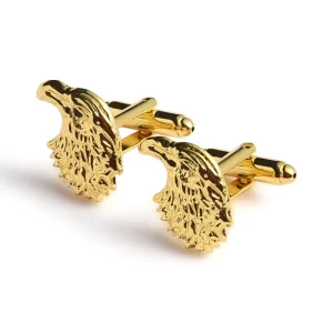 Factory Price Top Quality Parrot Shape Gold Plated Custom Logo Metal Cufflinks