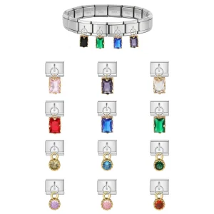 Factory Square Sugar Crystal Series Hand Making DIY Chain Pendant Link Fit 9mm Making Jewelry Italian Charm Bracelets