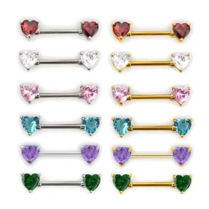 Factory Stainless Steel 316L Heart Shaped Zircon Body Jewelry Nipple Ring Helix Trendy Micro Insert Earrings Engagement Gift
