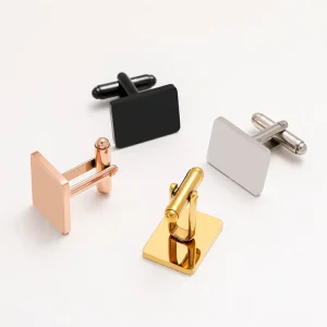 Factory Stainless Steel Blank Cufflinks Business Shirts Creative logo Printing Laser Engraving Blank Material Cufflinks