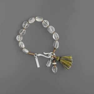 Factory Supply Clear Quartz Tassel Braided Rope Bracelet Retro Ethnic Adjustable Crystal Bracelet Fashion Jewelry Gift for Women