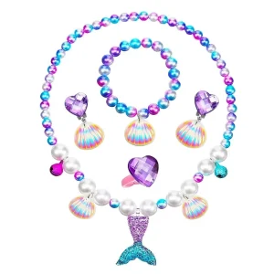 Factory Supply Mermaid Princess Role Play Dress Jewelry Costume Jewelry Necklace and Earring Sets