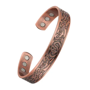 Factory Two Dragon Viking Copper Bangle Arthritis Bracelets for Men Wide Changeable Bangle Adjustable Bracelet