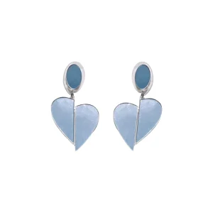 Factory Valentine’s Day Split Heart Mirror Dangle Earrings Fashion Acrylic Jewelry for Women