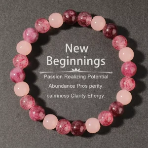 Factory Vintage Crystal Strand Beaded Bracelets with Natural Stone Unisex European American Cross Border Finish