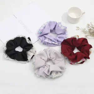 Factory Women’s New Vintage Temperament Pastoral Style Small Floral Stitching Handmade High Elasticity Elegant Hair
