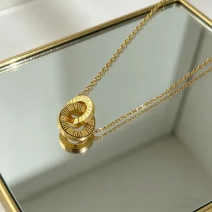 Fadeless Simple Interlocking Chain Stainless Steel Women Clavicle Necklace Niche Stylish Versatile Jewelry