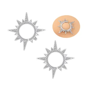 Fake Nipple Piercing Non Piercing Sun Nipple Piercing Ring Clear CZ Body Jewelry for Women Men
