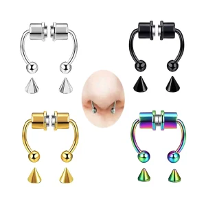 Fake Piercing Falsos Magnetic Hoop Septum Ring Horseshoe False Nose Ring Fashion Body Jewelry