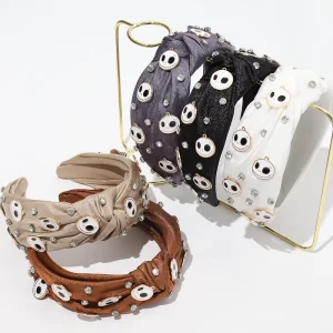 Fall Winter Halloween Skull Knot Headband Alphabet Accessories Dark Style Trend Holiday Hair Accessories