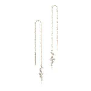 Fancy Simple CZ Long Earrings Wires for Jewelry Cubic Zirconia Wire Earring for Women Drop Earrings Jewelry for Womens