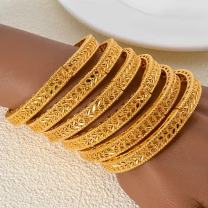Fashion 14K Gold Color Jewelry African Designer Ethiopian Hawaiian Jewelry Bracelet Bangle Women