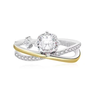 Fashion 18K Gold Plated 925 Sterling Silver Special Design Zircon Moissanite Diamond Rings for Women