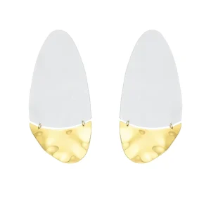 Fashion 18K Gold Plated Brass Jewelry Geometric Curve Mixed Color Minimalist Statement for Women Punk Earrings EC191065