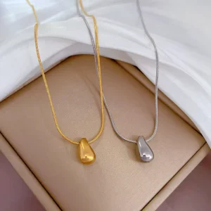 Fashion 18K Gold Plated Stainless Steel Link Chain Heart Zircon Pendant Necklace Waterproof Jewelry Women Party Gift