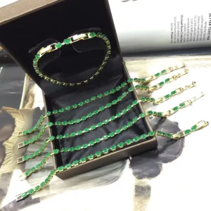 Fashion 18k Gold Plated Brass Mounting Crystal Women Elegant Bracelet