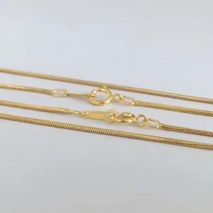 Fashion 1mm Width 14K Gold Filled Snake Necklace Chain Jewelry for Women