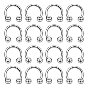 Fashion 316L Stainless Steel Externally Threaded Horseshoe Circular Septum Hoops Nose Septum Eyebrow Ear Piercing Body Jewelry