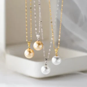 Fashion 925 Necklace Sterling Silver Necklace 18K Gold Plated Natural Freshwater Pearls Necklace