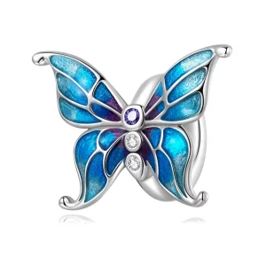 Fashion 925 Sterling Silver Butterfly Silver Silicone Accessory Spacer Stopper Beads Fit DIY Charms Bracelet Jewelry SCC2326