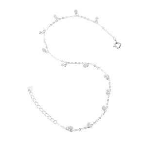 Fashion 925 Sterling Silver Fine Jewelry Anklet Classic Style Silver Plated Zircon Jewelry for Women Party