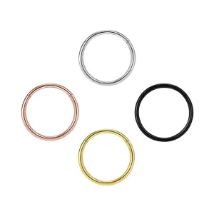 Fashion ASTM F136 Titanium Nose Rings PVD Gold Body Piercing Jewelry Hinged Segment Clicker Ring Septum