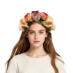 Fashion Accessories Cute Raspberry Persimmon Flower Headband Party Dress Artificial Flower Wreath Hair Accessory Polyester