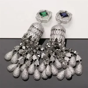 Fashion Accessories Pave Zircon Luxury Retro Brass Connect Charms for DIY Pearl Necklace Jewelry Making