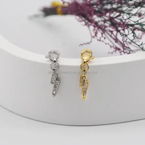 Fashion Accessories Stainless Steel Lightning-shaped Pendant Accessory Necklace and Bracelet Versatile Personalized Accessories