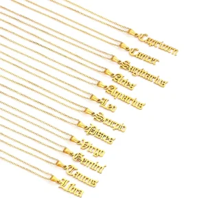 Fashion Accessories Stainless Steel Trendy Zodiac Pendant Necklace Female Ins Collarbone Chain Valentine’s Day Jewelry Gift
