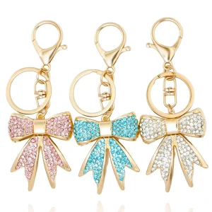 Fashion Accessory Gift Keychain Diamond Butterfly Bag and Car Charm Pendant Keychain