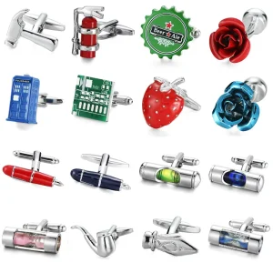 Fashion Accessory Red Color Fire Extinguisher Novelty Cufflinks for Wedding Suit