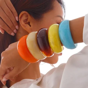 Fashion Acrylic Bangle Resin Multi color Irregular Acrylic Acetate Bracelet Bangle