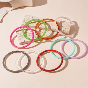 Fashion Acrylic Resin & Lucite Candy-color Ombre Circle Bracelet Minimalist Sophisticated Womens Accessory