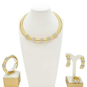 Fashion African Earrings Necklace Jewelry Set for Women Wedding Party Gift