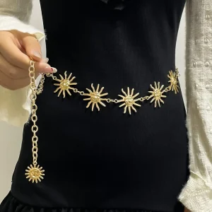 Fashion Alloy Belly Chain Sexy Chest Chain Bikini Waist Chain Gold Plated Body Jewelry for Wedding and Engagement