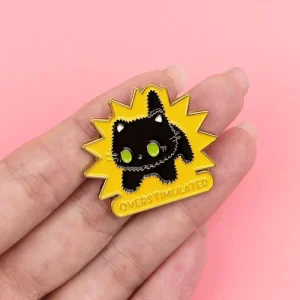 Fashion Angel Cross Cartoon Black Zinc Alloy Brooch for Clothes Backpack Decor Badge Cross border