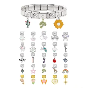 Fashion Animal Plant Series Italian Charm Pendant Link Fit 9mm Stainless Steel Jewelry Bracelet Making DIY Beads Accessories