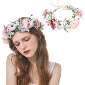 Fashion Artificial Flower Garland Floral Bridal Flower Korea’s Bride Headband Hairband Wedding Prom Hair Crown Accessories