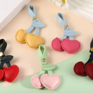 Fashion Bag Charm Accessories Handbag Pendant Cherry Creative Keychain Leather Schoolbag Pendant Charm