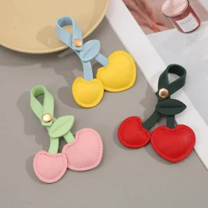 Fashion Bag Charm Accessories Handbag Pendant Cherry Creative Keychain Leather Schoolbag Pendant Charm