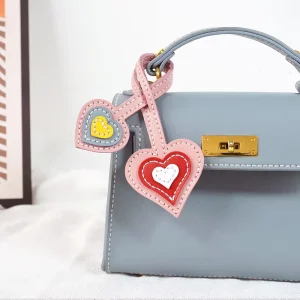Fashion Bag Charm Accessories Handbag Pendant Creative Keychain Leather Schoolbag Pendant Charm Material Bag