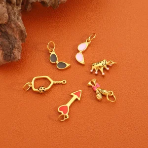 Fashion Bag Charms Jewelry Handmade DIY Summer Fashion Wine Glass Crown Umbrella Enamel Charm Pendants for Necklace Making