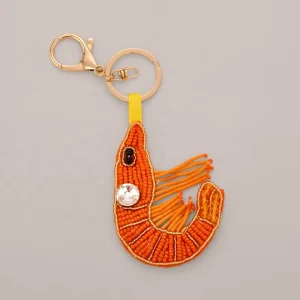 Fashion Bag Charms Trendy Beaded Bag Charms Creative DIY Beaded Keychains Shrimp Beaded Keychain