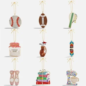 Fashion Bag Pendant Accessories Crystal Beaded Cartoon Ballet Shoes Books Ball Sports Hobbies Phone Charm Key Chains Jewelry