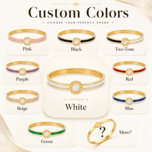 Fashion Bangle Stainless Steel Bracelet Gold Plated Enamel Bangles Jewelry Women Hypoallergenic Waterproof ROHS REACH for Brands