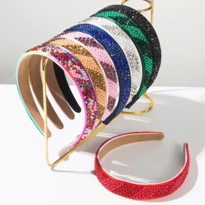 Fashion Baroque Color Matching Pearl Headband Hair Band Elegant Unique Rhinestone Pearl Hair Accessory for Women