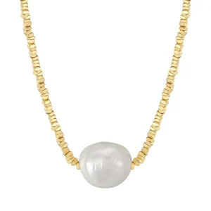 Fashion Baroque Pearl Pendant Necklace 925 Sterling Silver Gold Plated Pearl Jewelry Freshwater Pearl Necklace