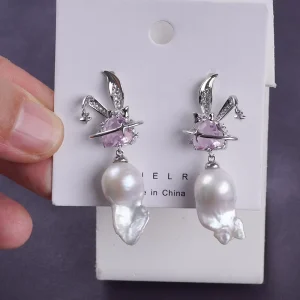 Fashion Baroque Real Freshwater Pearl Jewelry Pendant Earring Designs for Women