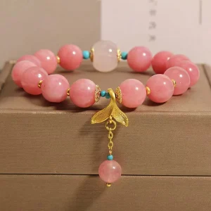 Fashion Beaded Bracelet Small-Scale High-Class Feeling Peony Fish Tail Pendant Bracelet Gift for Friends